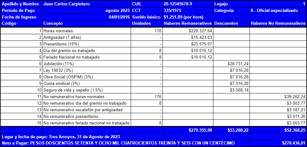 RECIBO CCT 335 1975